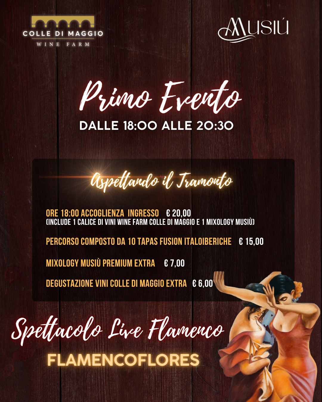 Musiù tra i Vigneti a Colle di Maggio Wine Farm  ''ASPETTANDO IL TRAMONTO''