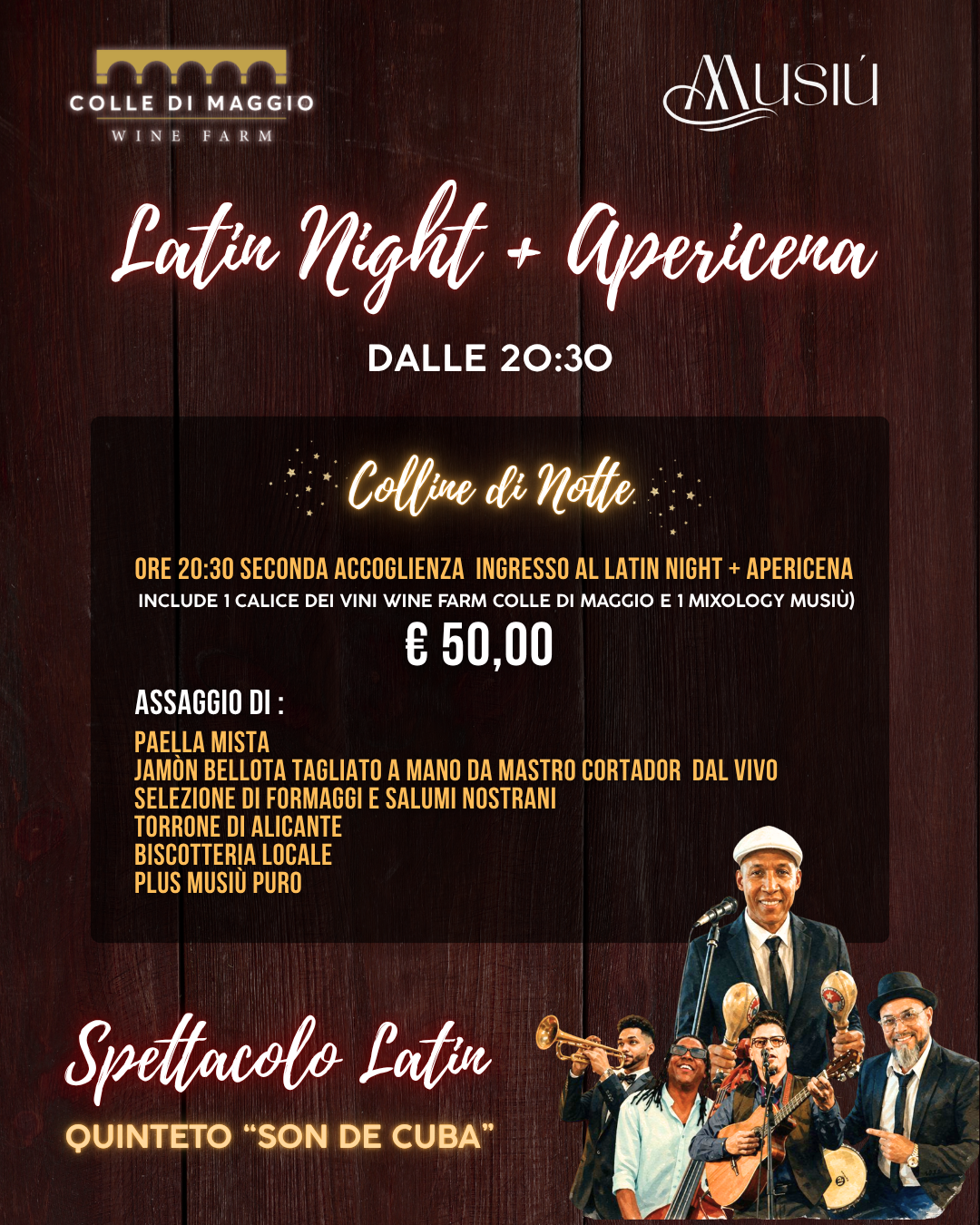 Musiù tra i Vigneti a Colle di Maggio Wine Farm  ''COLLINE DI NOTTE''  INGRESSO + ASSAGGI APERICENA