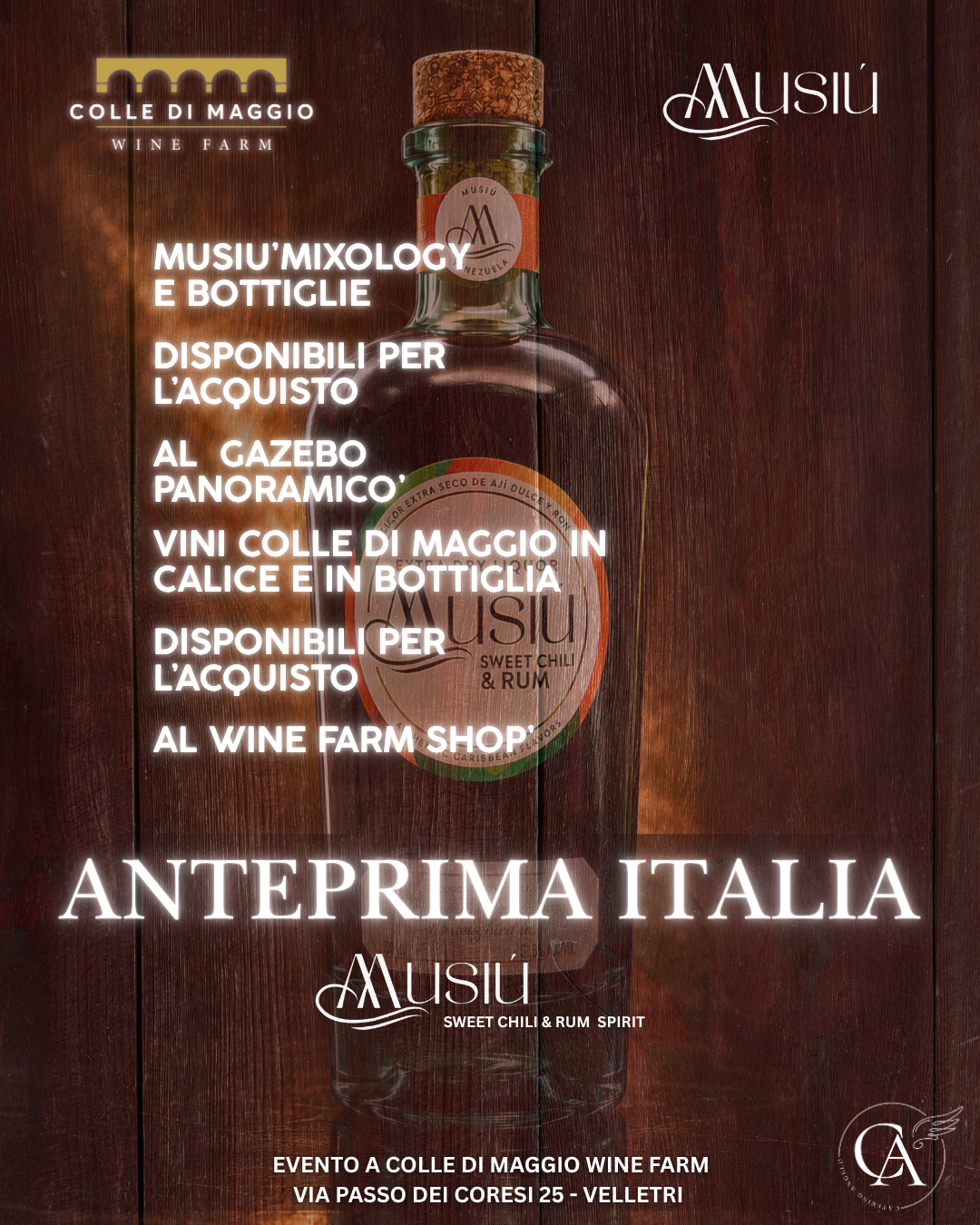 Musiù tra i Vigneti a Colle di Maggio Wine Farm  ''ASPETTANDO IL TRAMONTO''  INGRESSO DOPPIO SHOW + DEGUSTAZIONE TAPAS