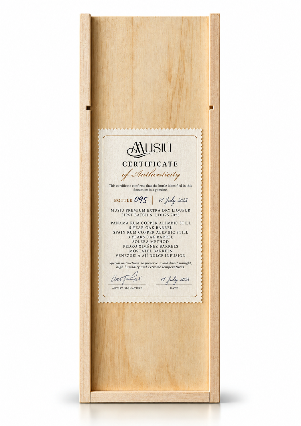 Musiú Premium 70 Cl. Produzione Lotto dalla 1801 alla 1920